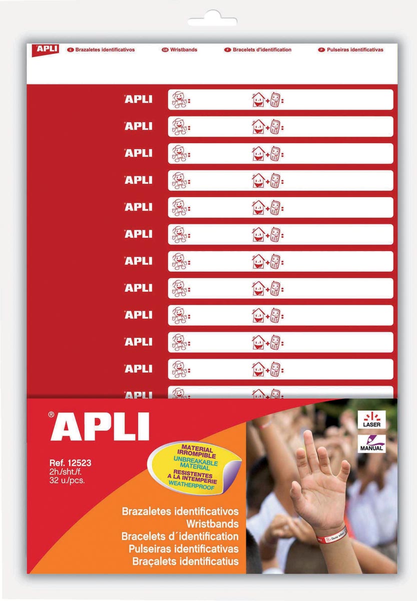 Apli identificatiearmbandjes, 32 armbandjes