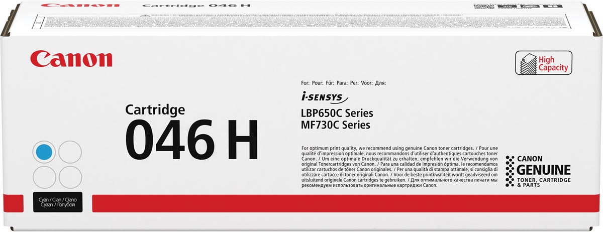 Canon toner 046H, 5.000 pagina&apos;s, OEM 1253C002, cyaan afbeelding