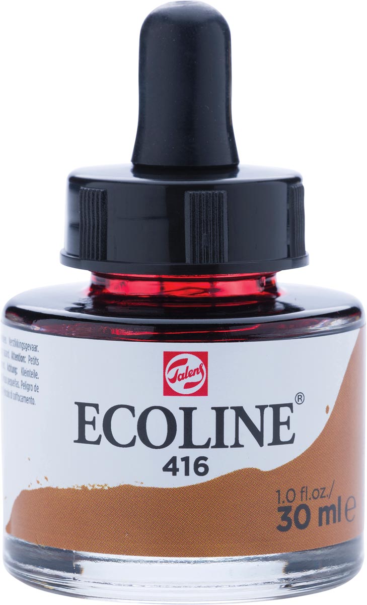 Talens Ecoline waterverf flacon van 30 ml, sepia