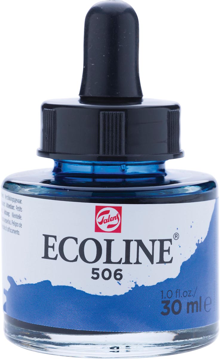 Talens Ecoline waterverf flacon van 30 ml, donker ultramarijn