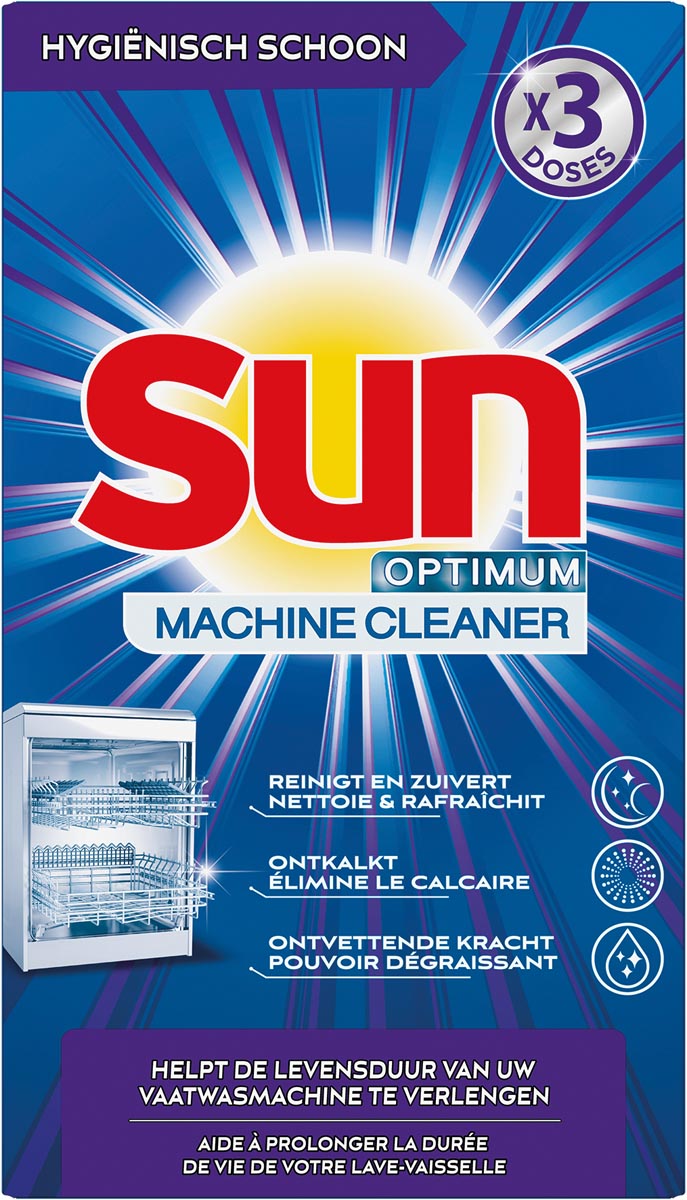 Sun Optimum vaatwasmachinereiniger, doos met 3 dosissen afbeelding