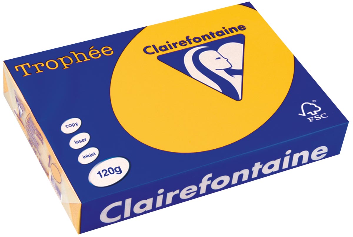 Clairefontaine Trophée Intens gekleurd papier A4 120 g 250 vel zonnebloemgeel