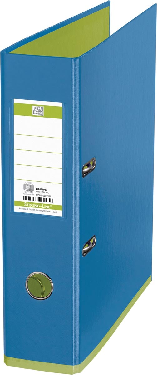 OXFORD MyColour ordner, formaat A4, uit karton, rug van 8 cm, blauw-groen