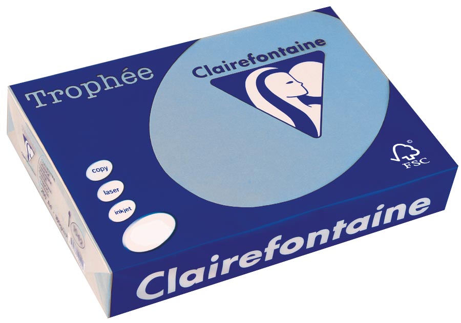 Clairefontaine Trophée Intens, gekleurd papier, A3, 80 g, 500 vel, koningsblauw afbeelding