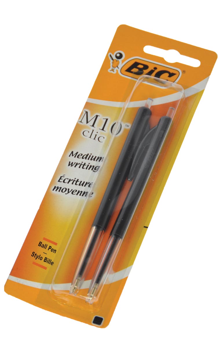 Bic balpen M10 Clic op blister, medium punt, zwart afbeelding