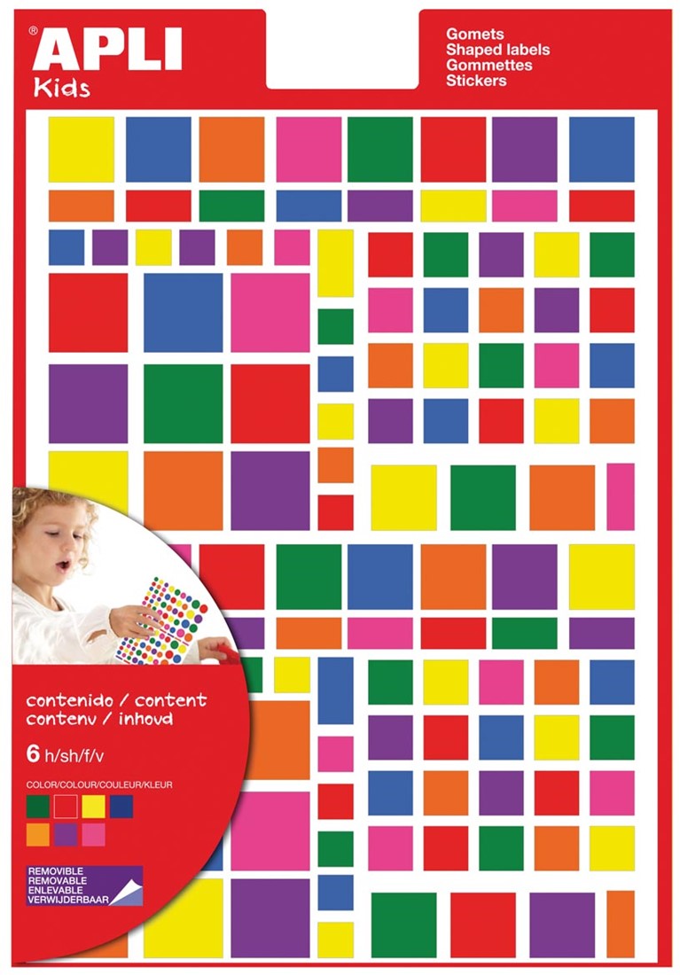 Rouleau De Gommettes APLI Kids - 1357 Autocollants Formes Géométriques, Couleurs Assorties