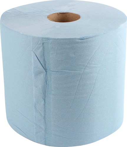 Tork Industrial Heavy Duty poetspapier rol, 3-laags, systeem W1/W2, blauw, pak van 2 rollen-2