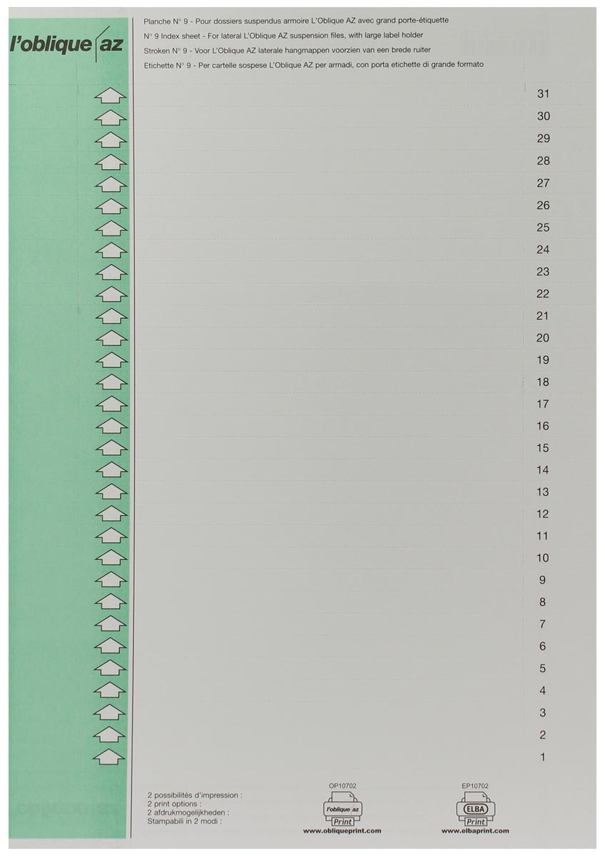 Elba ruiterstrook type 9, vel met 31 etiketten, groen