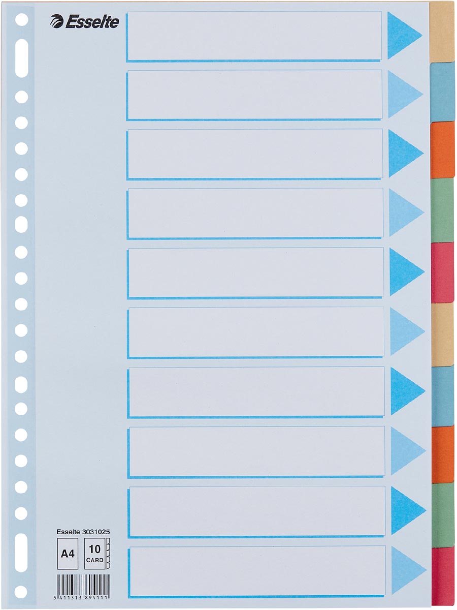 Esselte tabbladen 10 tabs, karton van 275 g/m² afbeelding