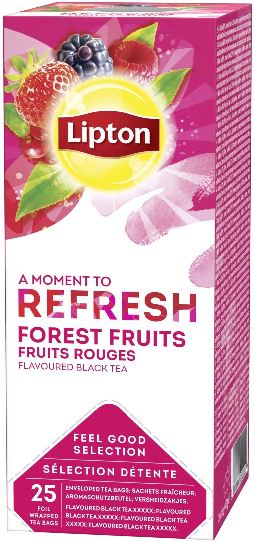 Lipton thee Feel Good Selection, Zwarte thee bosvruchten, doos van 25 zakjes