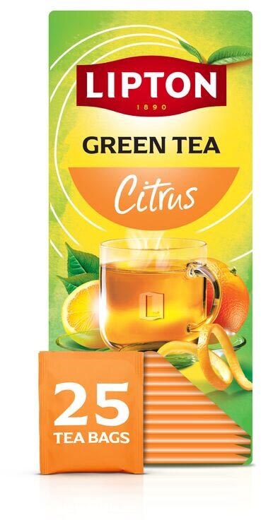 Lipton thee Feel Good Selection, Groene thee citrus, doos van 25 zakjes