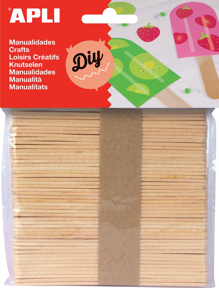 Apli houten sticks, blister met 50 stuks afbeelding