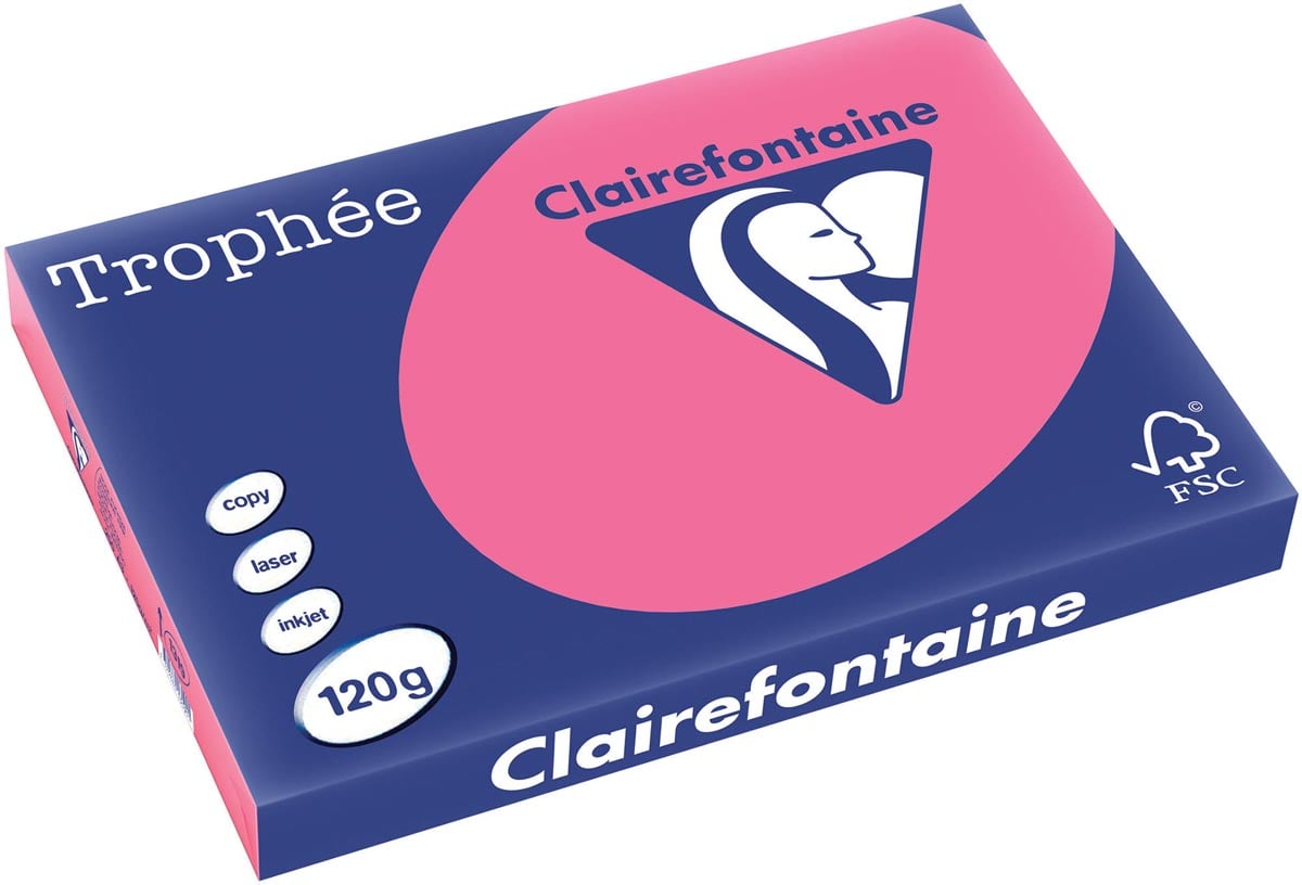 Clairefontaine Trophée Intens, gekleurd papier, A3, 120 g, 250 vel, fuchsia afbeelding