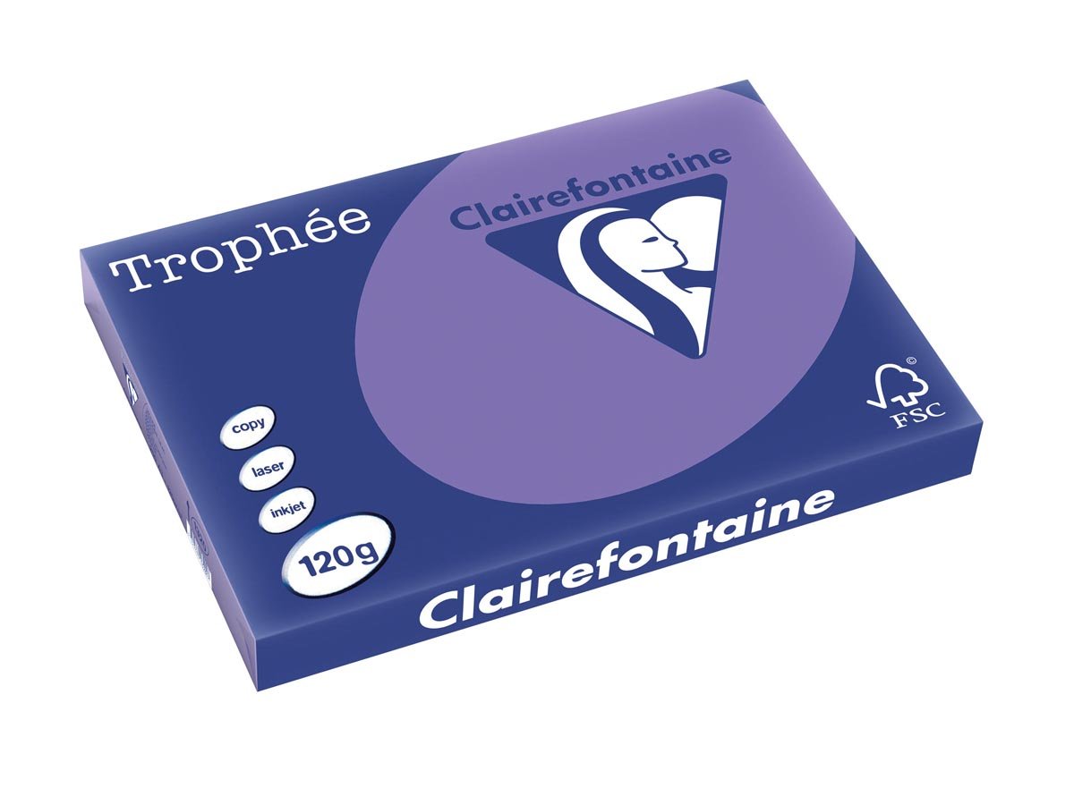 Clairefontaine Trophée Intens, gekleurd papier, A3, 120 g, 250 vel, violet afbeelding