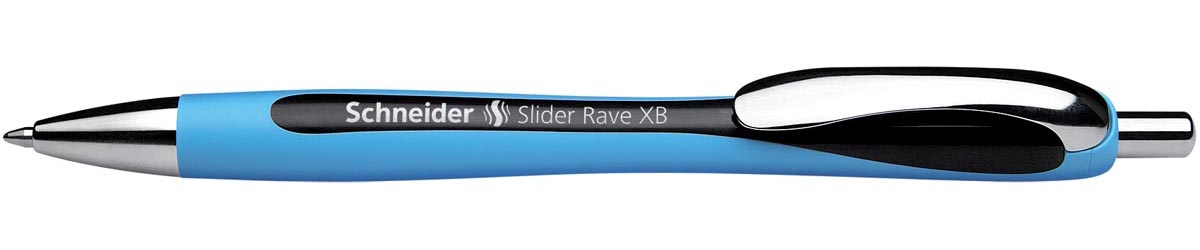 Schneider balpen Slider Rave, extra breed, zwarte inkt, blauw/zwart