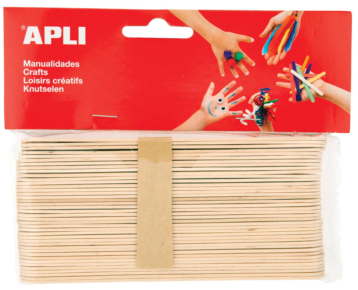 Apli Jumbo Houten Sticks Blister Met 40 Stuks huismerk kopen in de aanbieding Apli Jumbo Houten Sticks Blister Met 40 Stuks huismerk kopen in de aanbieding