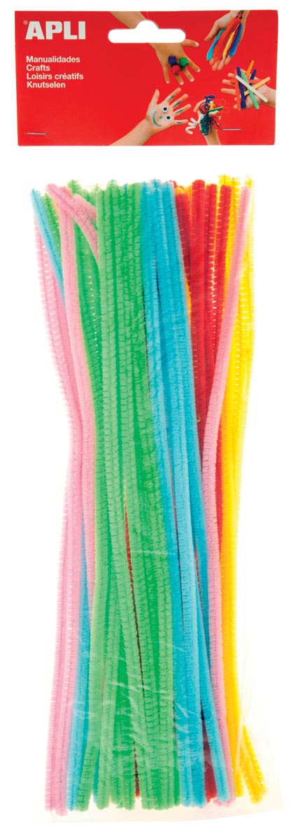 Apli Chenilledraad Blister Met 50 Stuks In Geassorteerde Fluo Kleuren huismerk kopen in de aanbieding