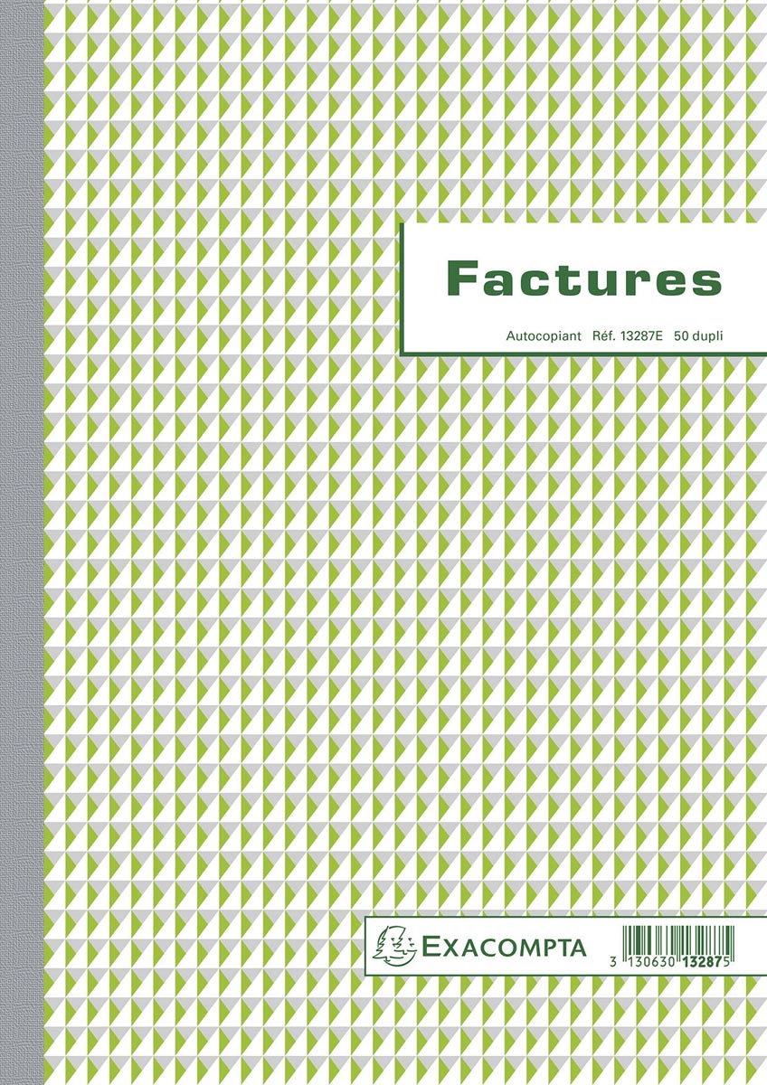 Exacompta facturen, ft 29,7 x 21 cm, dupli, Franstalig afbeelding