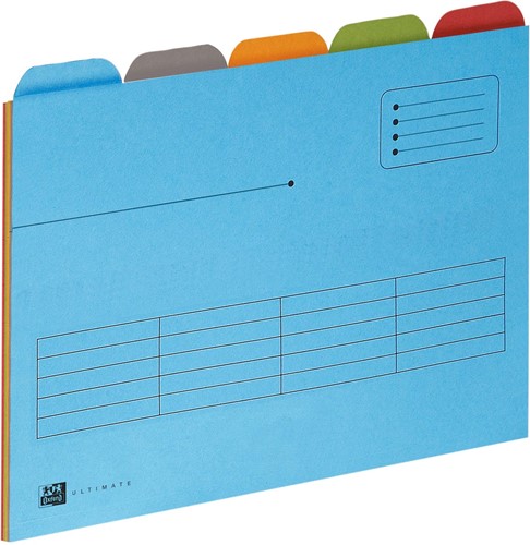 Oxford Ultimate dossiermap ft A4, uit karton, 5 tabs, assorti