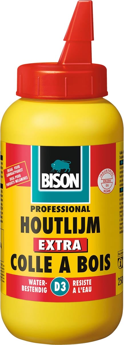 Bison houtlijm Extra, wit, flacon van 250 gram