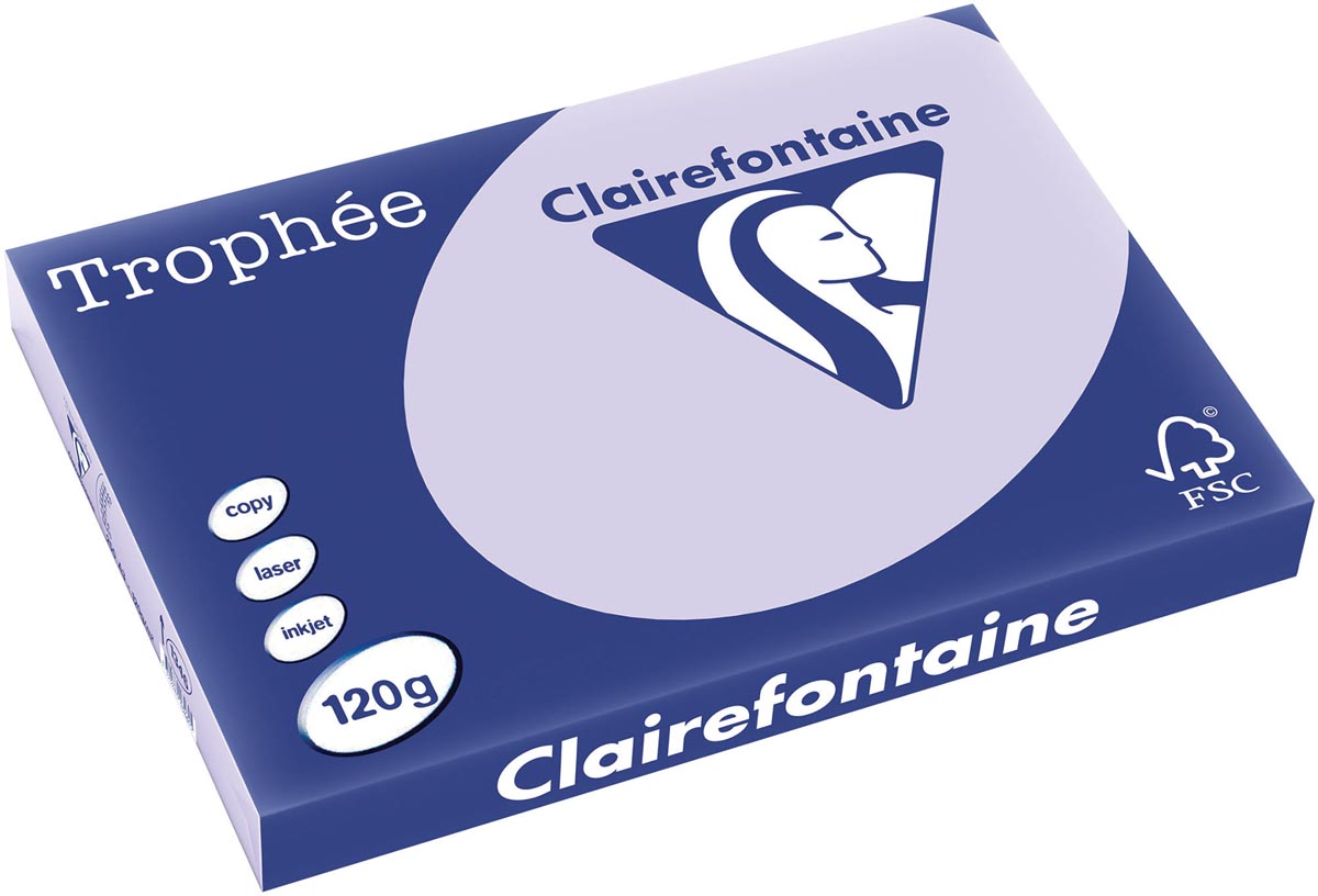 Clairefontaine Trophée Pastel, gekleurd papier, A3, 120 g, 250 vel, lila afbeelding