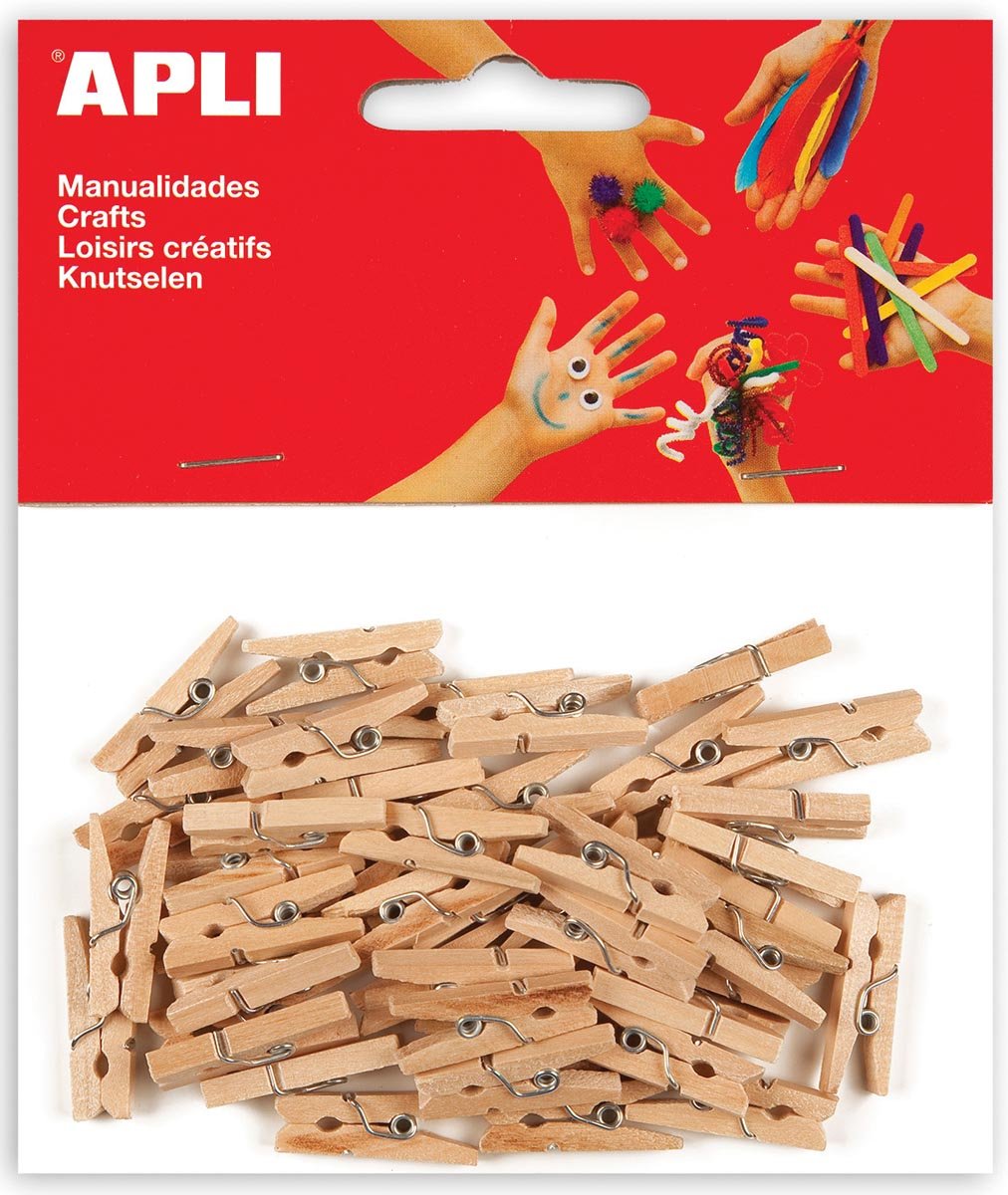 Apli Houten Mini Wasknijpers Blister Met 45 Stuks huismerk kopen in de aanbieding Apli Houten Mini Wasknijpers Blister Met 45 Stuks huismerk kopen in de aanbieding