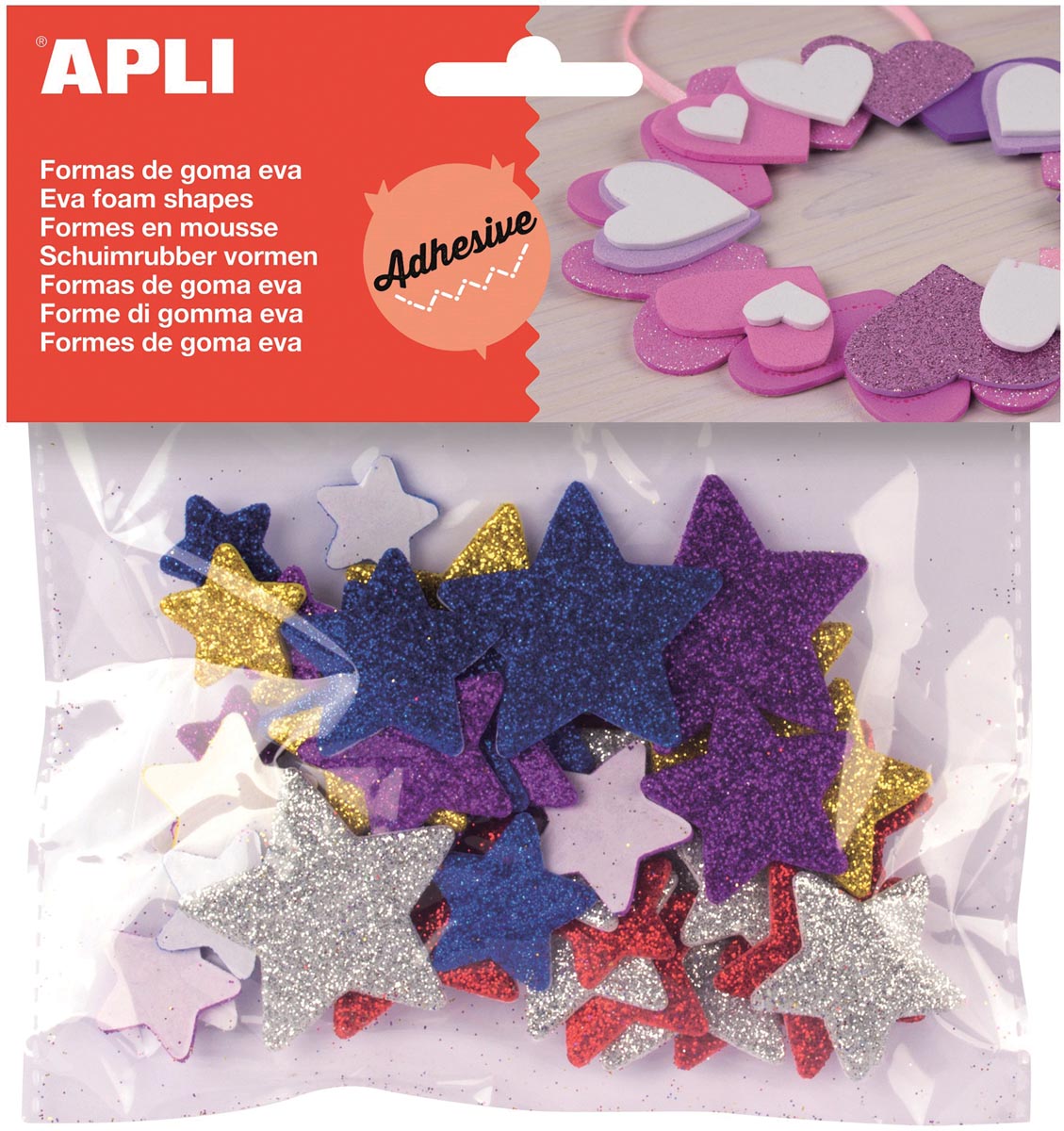 Apli Kids zelfklevende glitter sterren, blister met 50 stuks afbeelding