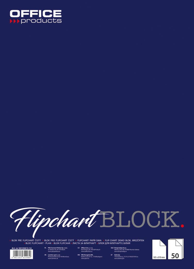 OFFICE products flip-overblok, 58,5 x 81 cm, effen, 50 vel