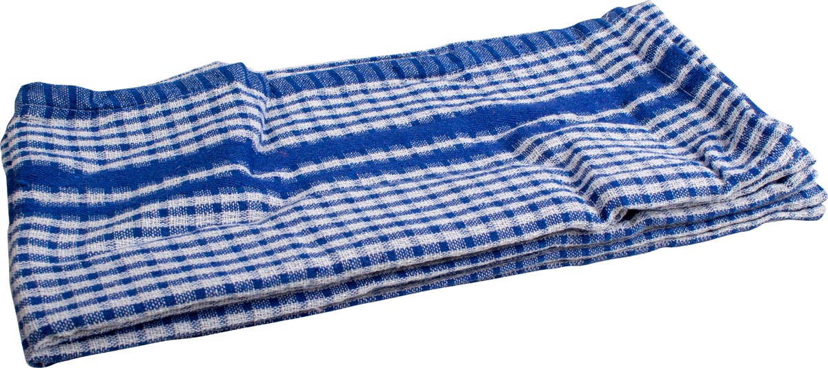 Handdoek, ft 50 x 70 cm, gewafeld, blauw, pak van 3 stuks afbeelding