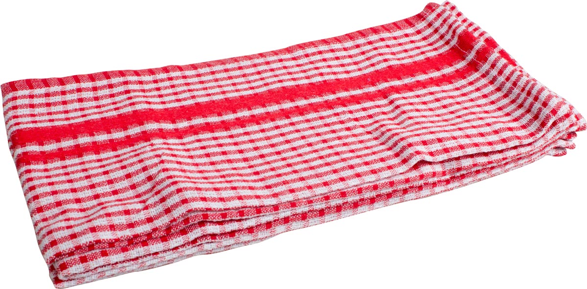 Handdoek, ft 50 x 70 cm, gewafeld, rood, pak van 3 stuks afbeelding