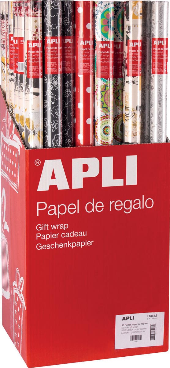 Apli geschenkpapier gamma Tendance, doos met 55 rollen
