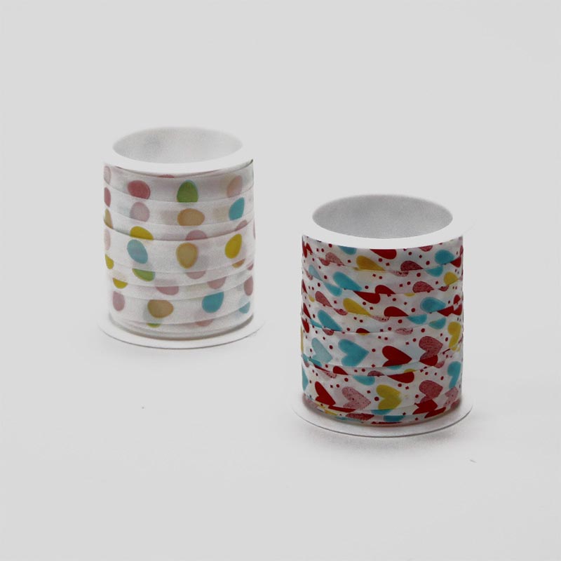 Inpaklint hartjes en bolletjes, 10 mm x 10 m
