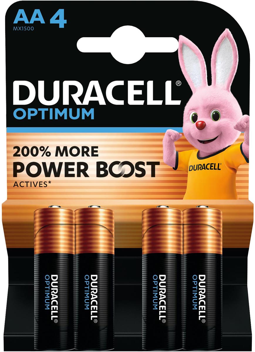 Duracell batterij Optimum AA, blister van 4 stuks