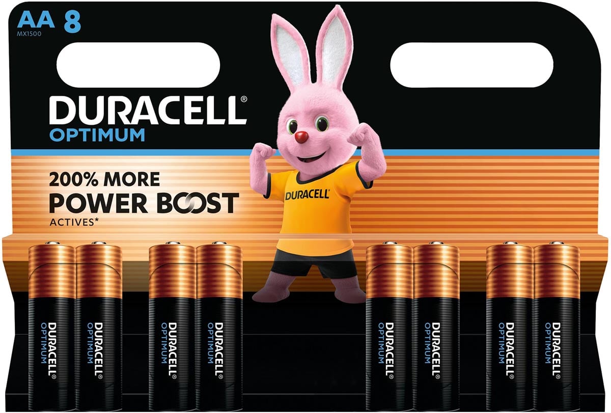 Duracell batterij Optimum AA, blister van 8 stuks