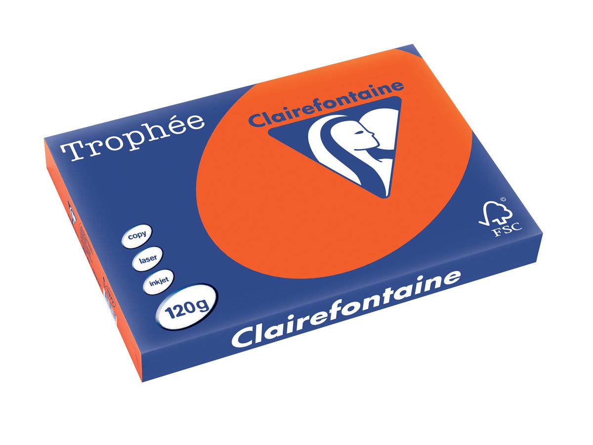 Clairefontaine Trophée Intens A3, 120 g, 250 vel, kardinaalrood