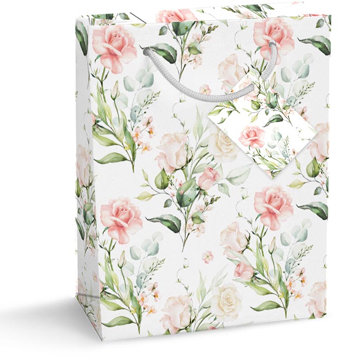 Geschenkzak Roses and Roses, L, 20 x 33 x 27 cm