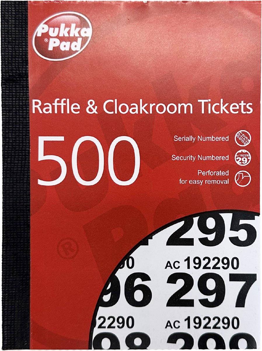 Pukka Pad genummerde loterij- en garderobetickets 1-500 afbeelding