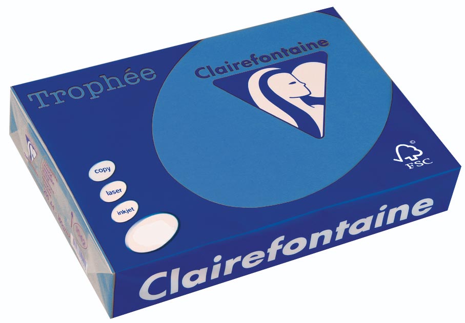 Clairefontaine Trophée Intens, gekleurd papier, A3, 120 g, 250 vel, turkoois afbeelding