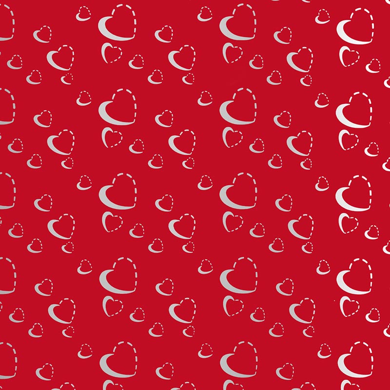 Geschenkpapier Silver Hearts, 70 cm x 2 m