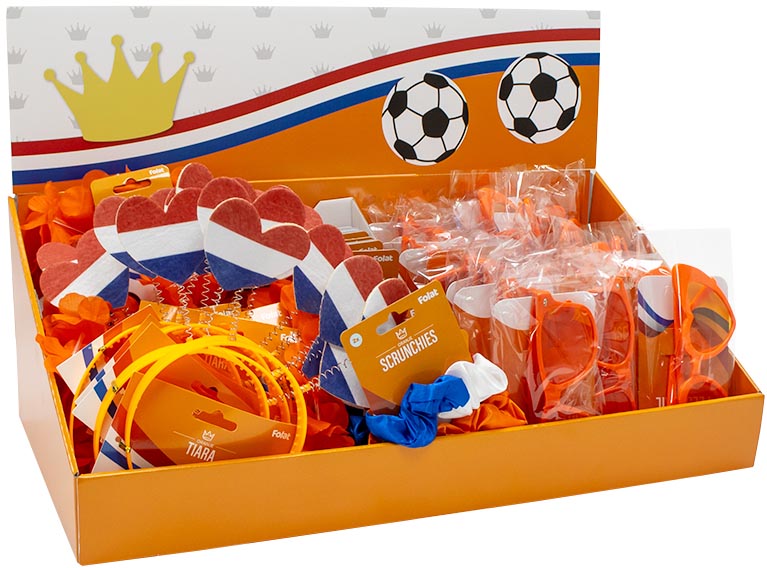 Oranje toonbankdisplay, 68 items