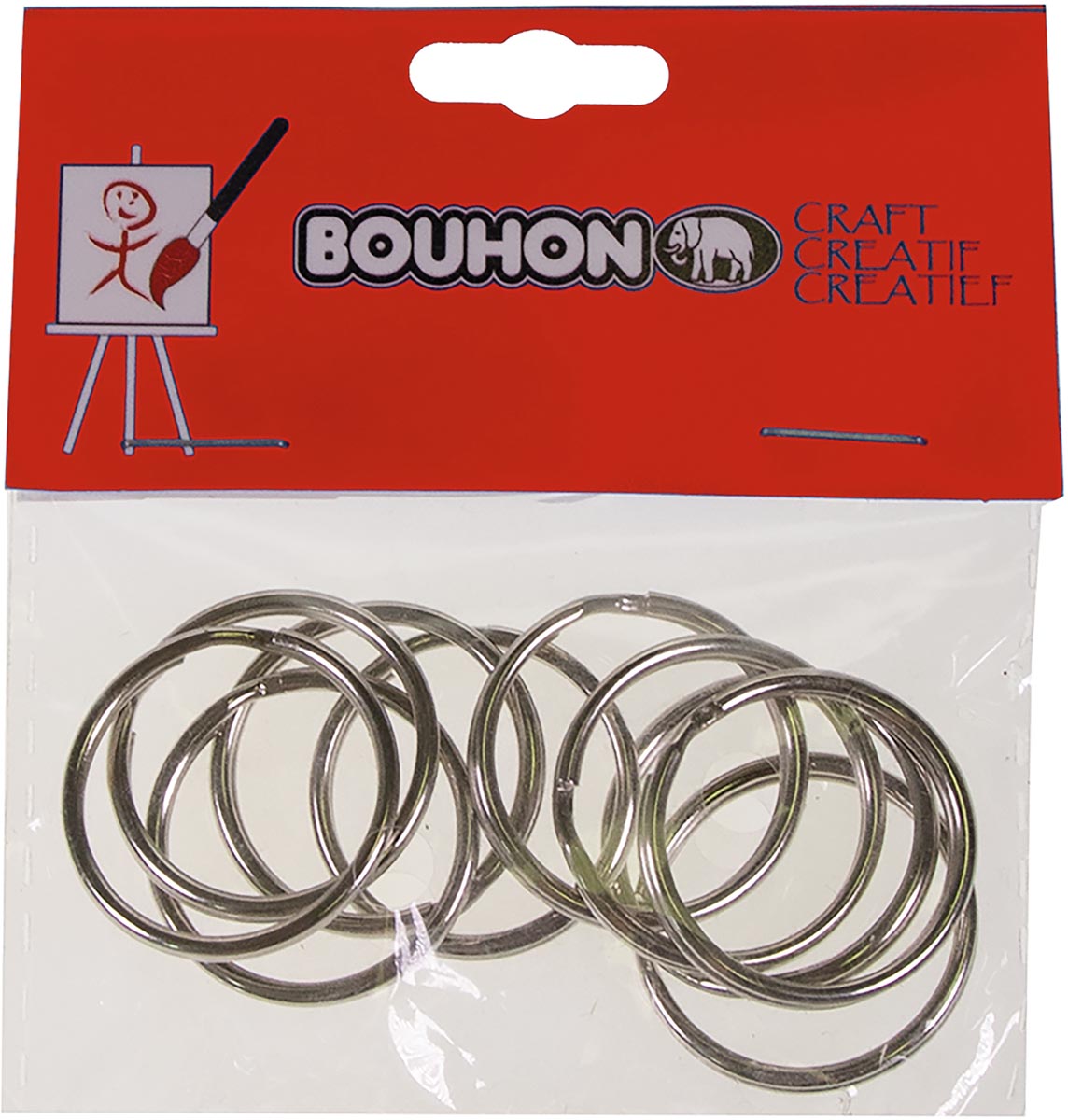 Bouhon sleutelring, 25 mm, blister van 10 stuks afbeelding