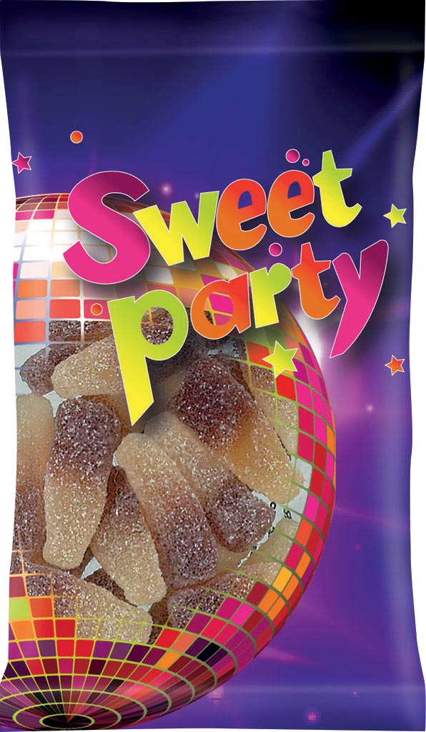 Sweet Party zure cola flesjes, zakje van 100 g afbeelding