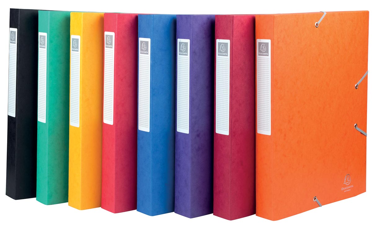 Exacompta Elastobo Cartobox rug van 4 cm, geassorteerde kleuren afbeelding