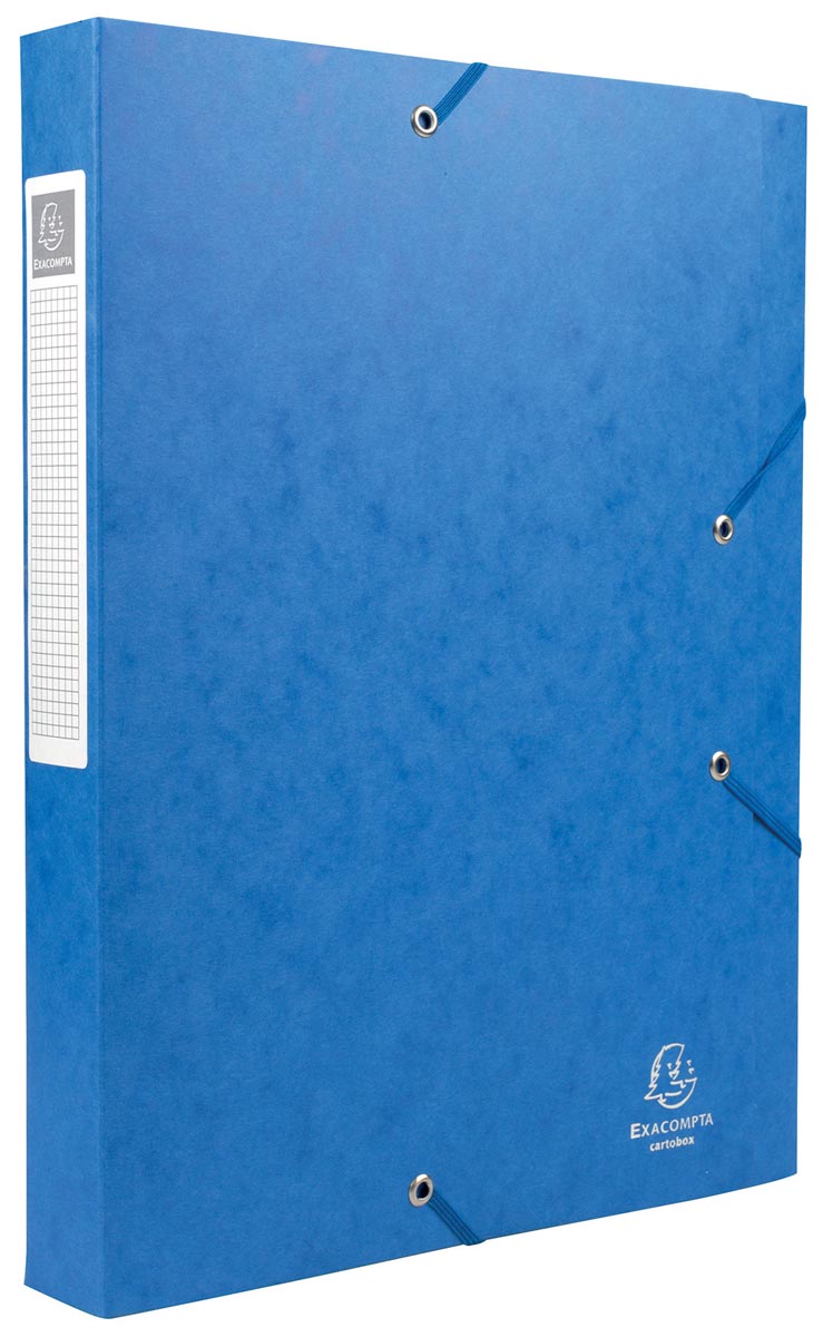 Exacompta Elastobox Cartobox rug van 4 cm, blauw, kwaliteit 7/10e