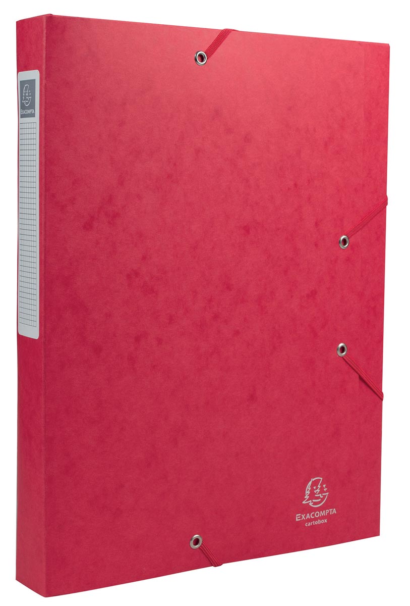 Exacompta Elastobox Cartobox rug van 4 cm, rood, kwaliteit 7/10e