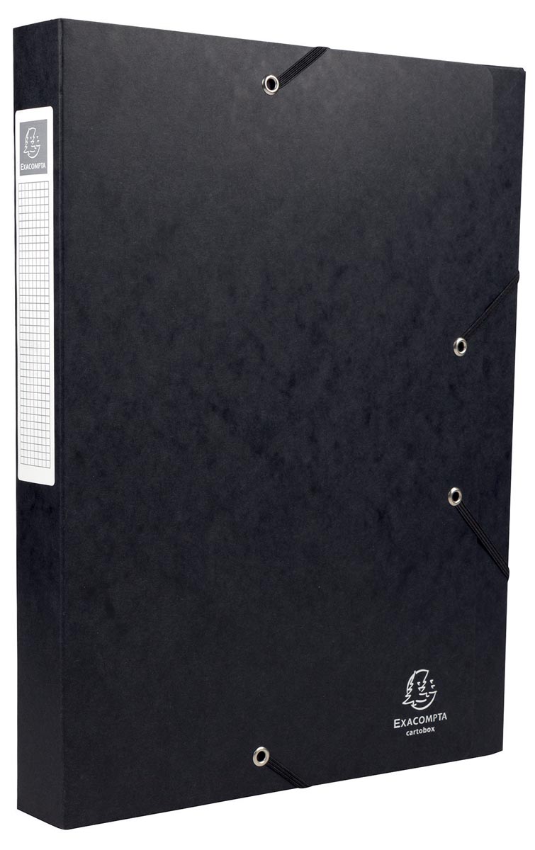 Exacompta Elastobox Cartobox rug van 4 cm, zwart, kwaliteit 7/10e