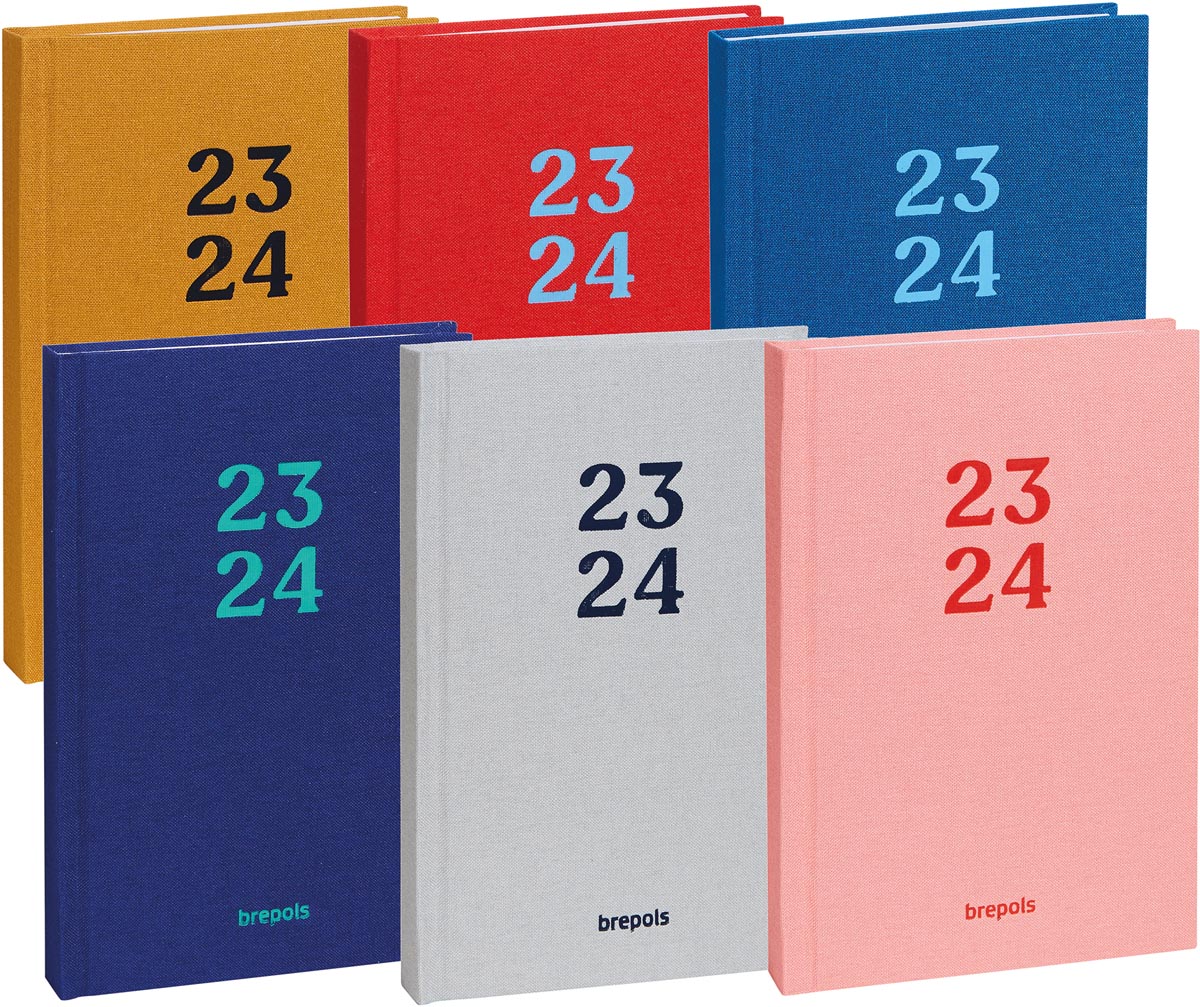 Brepols Studentenagenda Rainbow, geassorteerde kleuren, 2023-2024