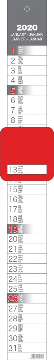 Lintkalender Grijs 2020 huismerk kopen in de aanbieding