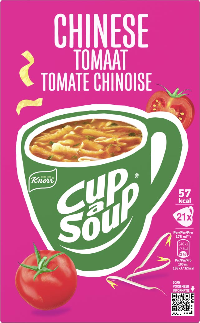 Knorr Cup-a-Soup chinese tomaat, pak van 21 zakjes