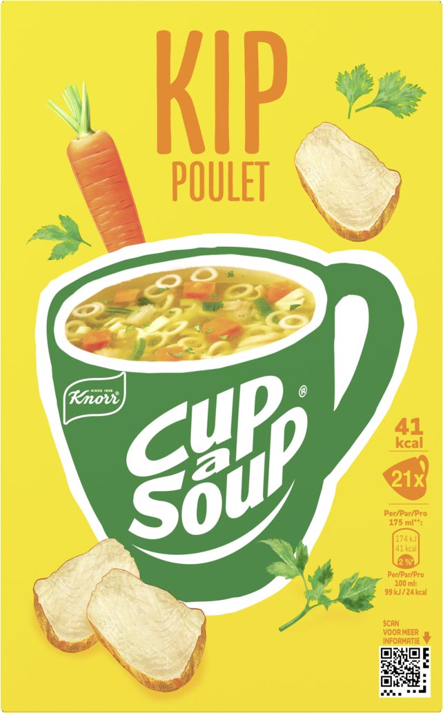 Knorr Cup-a-Soup kip, pak van 21 zakjes
